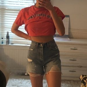 LAST CHANCE mid length denim shorts